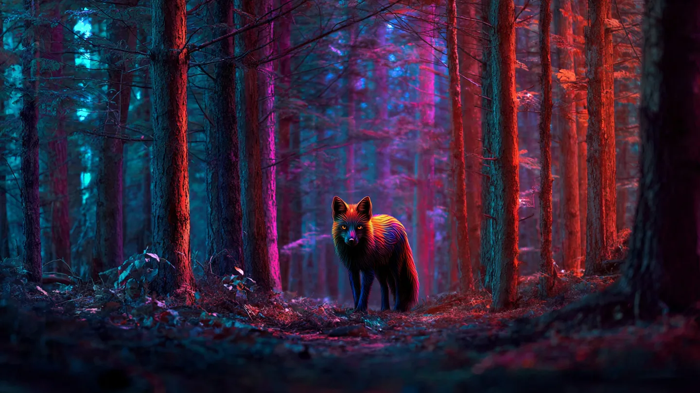 Neon forest background